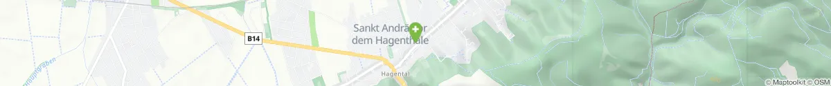 Kartendarstellung des Standorts für Apotheke Zum heiligen Andreas in 3423 Sankt Andrä-Wördern